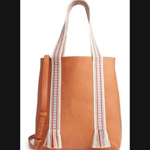 Madewell Large Leather Tote: Woven Handles Edition